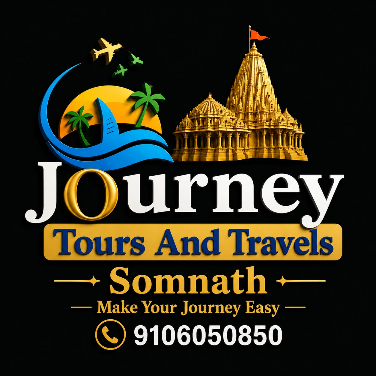 Journey Tours and Travels Somnath Temple Artwork & Logo